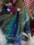 (8-9inch)18-18.5cm BJD Doll Wig / for 1/4 MSD DD BJD Doll / Peacock Color Long Curl Hair