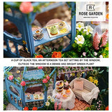 VKStar DIY Mini Villa Dollhouse Miniatures Collection Luxurious Villa Girls DIY Dollhouse Kits Teenagers Adults Handmade Toys Furniture Mini House with Dust Cover Music Box Girlfriends Romantic Gift