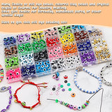 EuTengHao 8mm Evil Eye Beads Premium Kit with Alloy Charms Tassels Clay Seed Beads Jewelry Findings Cords for Bracelets Earrings Necklace Jewelry Making Supplies DIY Crafts (3166Pcs,Round and Flat)