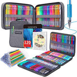 240 Pack Gel pens Set 120 Colored Gel Pen with 120 Refills, Fine Tip Glitter Gel pens for Kids Adults Coloring Books Drawing Crafts Scrapbooks Bullet Journaling