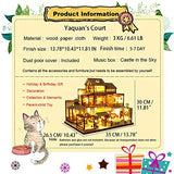 Dollhouse Miniature with Furniture, DIY Wooden Doll House Kit Japanese-Style Plus Dust Cover and Music Movement, 1:24 Scale Creative Room Idea Best Gift for Children Friend Lover P006 (Yaquan's Court)