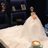 MAI&BAO Princess Doll Wedding Dress Lace Fashion Handmade Clothes White BJD Doll with Outfit Dress Shoes Wigs Makeup Dolls Wedding Dress Girls Toys Kids Gift for Dolls Christmas Party Gifts,45CM