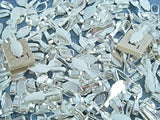 CleverDelights 25 Medium Leaf Bails - 26x8mm - Shiny Silver Color - Medium Glue On Bails - Scrabble