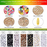 Siomia Bracelet Making Kit 1400pcs Round Acrylic Letter Beads 4x7mm A-Z Alphabet Beads with 2350pcs Clay Beads Jewelry Making Kit with Gift Pack(Mixed Color)