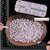 4000PCS Flatback Rhinestones and Half Round Pearls Kit #36, Multi Size Glass AB Crystals, Plastic Flat Back Pink Mermaid Dome Bead with Pickup Pencil and Tweezer for Nail Art