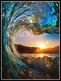 Diamond Painting Kits for Adults,DIY 5D Full Drill Rhinestone Gem Art Paint Surf Eye Beach Sunset Landscape Embroidery HD Canvas Dots Diamond Art Craft for Parlour New Home Wall Decor 12x16in