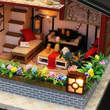 Dollhouse Miniature with Furniture, Chinese Siheyuan, DIY Doll House Box Kit with Music and LED Wooden Model Mini House Toy Handmade Creative for Christmas Birthday Kids Girl Boy Gift Lights Toys