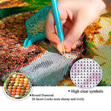 5D DIY Diamond Painting Art Kits for Adults Animal Full Drill Round Rhinestone Embroidery Cross Stitch Mosaic Arts Craft Home Wall Décor Animals (30x30cm, Landscape)