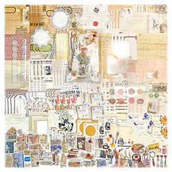 260Pcs Vintage Scrapbooking Stickers Pack, including 80Pcs Junk Journal Washi Stickers & 120Pcs Vintage Ephemera Deco Papers & 20 Pcs Cards & 40Pcs PET Stickers for Diary Planner Album Diary Notebook DIY Crafts (Letter)
