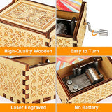 Number-One Wooden Hand Crank Music Box, You are My Sunshine Classical Music Box Antique Carved Musical Box Best Gift for Birthday Christmas Valentine's Day