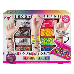 Fashion Angels DIY Alphabet Bead Bracelet Making Kit with Case (12381), 1500+ Colorful Charms and Beads, Screen-Free/Arts and Craft/ Jewelry Making, Recommended for Ages 8 and Up