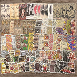 200pcs Journaling Stickers, DIY Journaling Supplies Stickers Adhesive Scrapbook Washi Stickers Decorative Paper Craft Collage Stickers for Junk Journal Planners Notebook Scrapbooking Kit (Vintage)