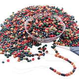 Over 1800 Pieces Wood Beads for Jewelry Making with 3 Free Sample Bracelets - Assorted Natural