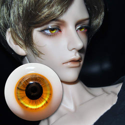 Clicked BJD Safety Eyes Orange Gold Glass Eye for LUTS DOD Bears Dolls Mask Toy Halloween Props,14mm