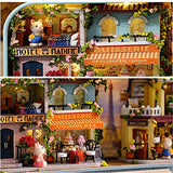 CUTEBEE Box Theatre Doll House Furniture Miniature, 1:24 DIY Dollhouse Kit for Kids (Roaming in Paris)