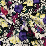 Printed Rayon Challis Fabric 100% Rayon 53/54" Wide Sold by The Yard (1011-4)