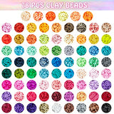 Acerich 16042 Pcs 78 Colors Clay Beads for Bracelet Making Kit, Clay Bead Bracelet Jewelry Making Kit for Girls for Gifts