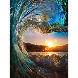 Diamond Painting Kits for Adults,DIY 5D Full Drill Rhinestone Gem Art Paint Surf Eye Beach Sunset Landscape Embroidery HD Canvas Dots Diamond Art Craft for Parlour New Home Wall Decor 12x16in