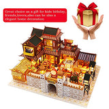ZQWE Miniature Dollhouse Chinese-Style Ancient Town Model Kit DIY Wooden House Creative Courtyard Assembled Toy Surprise Puzzle Gift (with Music Movement)
