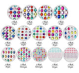 Jewel Gem Sticker 1852Pcs Self Adhesive Craft Stickers Rhinestone Bling Jewels Sticker for Makeups/DIY Nail/Body/Phone Decoration, 16 Sheets