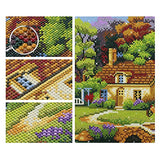 4 Pack 5D Full Drill Diamond Painting Kit, Landscape Rhinestone Embroidery Paintings Pictures Arts Craft for Home Wall Decor, 12 X 16 Inch