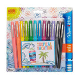 Paper Mate 1928605 Flair Felt Tip Pens, Medium Point, Limited Edition Tropical & Assorted Colors,
