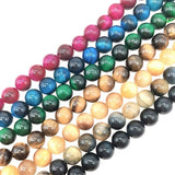 8mm Natural Round Stone Beads About 105pcs Tiger Eye Genuine Real Healing Crystal Stones Beading Loose Gemstone DIY for Bracelet Jewelry Making Kit(7 Color H)