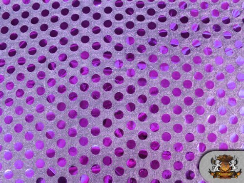 Sequin Big Dots Purple Fabric / 44" Wide / Sold By the Yard