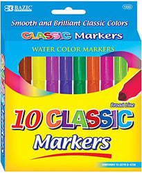 BAZIC 10 Classic Colors Broad Line Jumbo Watercolor Markers Case Pack 144 Computers, Electronics,