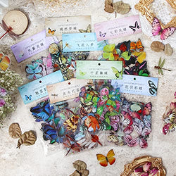 320 PCS Butterfly Stickers Dragonfly Insects Stickers 8 Set - PET Transparent Waterproof Decorative Decals for Scrapbook DIY Crafts Album Bullet Journal Planner Water Bottles Phone Cases Laptops