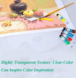 2 Pcs Acrylic Artist Paint Palette 11.8 x 7.9 inches Clear Oval Non-Stick Oil Paint Palette Mixing Transparent Easy Clean Art Paint Pallet