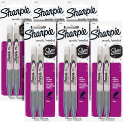 Sharpie Metallic Permanent Markers, Fine Point, Metallic Silver, Pack of 12 Color: Silver Size: