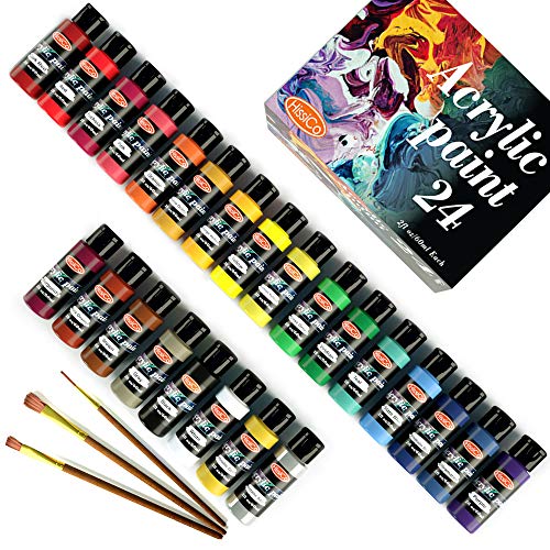 24 colors 60ml acrylic paint for