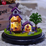 Flever Dollhouse Miniature DIY House Kit Creative Room with Furniture and Glass Cover for Romantic Artwork Gift( Perfect Provence )