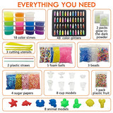 Stemclas DIY Slime Kit, Glow in The Dark, Packed with 18 Mystery Box with Colored Slimes, 48 Colored Glitter, Foam Balls and Beads, Great Slime Supplies and Toys for Girls Boys Kids