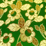 Metallic Daisy Floral Brocade Fabric 60" Sold By the Yard in Many Colors (Kelly Green / Gold)