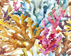 Ghjxda Coral 5D DIY Diamond Painting Kits Watercolor Corals Ocean Coral Watercolor Abstract Sea Bright Colorful Diamond Painting Kits for Adults Full Drill Crystal Gem Arts Wall Decor 16" X 20"