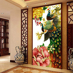 RAILONCH DIY 5D Diamond Painting Kits for Adults Peacock Full Drill Diamond Painting for Home Wall Decor Gift (80x150cm)