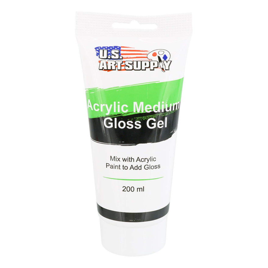 U.S. Art Supply Clear Gel Medium Gloss Acrylic Medium, 200ml Tube - Adds Gloss to Your Acrylic Paint