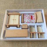 4 Boxes Set Dollhouse Miniature Unpainted Wooden Furniture Suite 1/24 Scale Model by worldpeace09