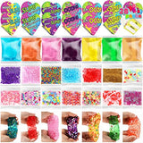 28 Packs Valentines Day DIY Slime Kit with Heart Boxes, Kids DIY Slime with Glitter Combo Valentine Gift Stress Relief Toys Kids Valentine Classroom Exchange, Party Favor Game Prizes