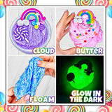 Laevo Unicorn Slime Kit for Girls - Slime DIY Supplies Slime Kits - Slime Making Kit Cloud Slime Kit for Boys - DIY Slime Kit with Instant Snow, Clear Glue, Foam Balls, Slime Glue