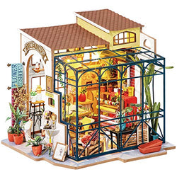 Rolife DIY Tiny House Miniature Dollhouse 3D Wooden Building Kit, Gift for Birthday,Mother's Day, Emily's Flower Shop