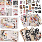 Scrapbooking Supplies Journaling Vintage Scrapbook Stickers Adhesive Scrapbook Washi Stickers Retro Collection Paper Decals for Album Art Craft (Time Series,400 Pieces)