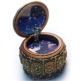 Amperer Vintage Music Box with Constellations Rotating Goddess LED Lights Twinkling Resin Carved Mechanism Musical Box with Sankyo 18-Note Wind Up Signs of The Zodiac Gift for Birthday (Upgraded)