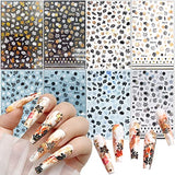 8 Sheets Fall Leaves Nail Art Stickers Gold Maple Leaf Self-Adhesive Nail Decals 3D Stickers Foil Autumn Maple Nail Designs Laser Shiny Manicure Tip Fall Nail Decorations for Thanksgiving Day Supplies