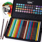 MARKART 48 Colored Pencils Set for Adult Coloring Book, Sketch, Shading, Blending Crafting, Soft Cores, Professional Art Coloring Drawing Pencils for Beginners & Pro Artists in Tin Box