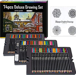 Color Pencils for Adult Coloring | Includes: 72 Premium Colored Pencils, Drawing Pad, Pencil Sharpener, and Vinyl Eraser | Color Pencils | Color Pencil Set for Aspiring Artist, and Beginners Alike