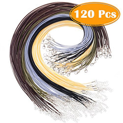 Paxcoo 120Pcs Necklace Cord with Clasp Bracelet String Bulk for Necklace Bracelet Jewelry Making