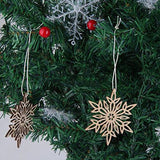 ORYOUGO Wood Snowflakes Shaped Hanging Embellishments Ornaments, Craft Star Heart Shape Slices Wood